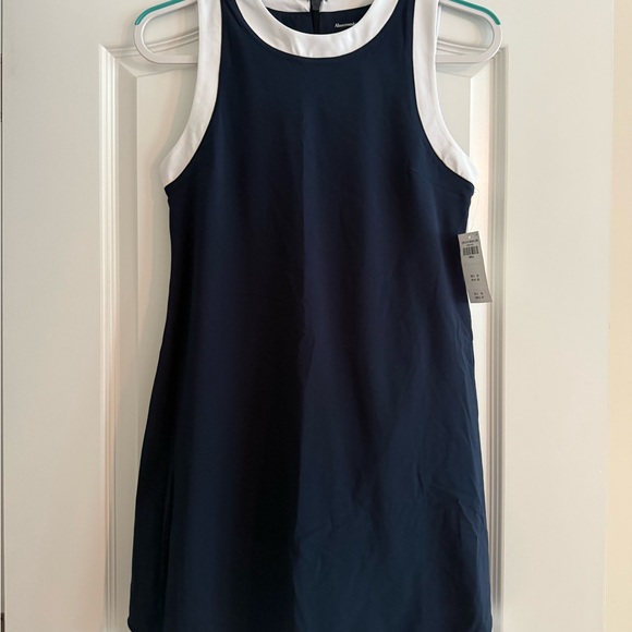 A&F Navy and White Sleeveless Romper Dress - Picture 1 of 3